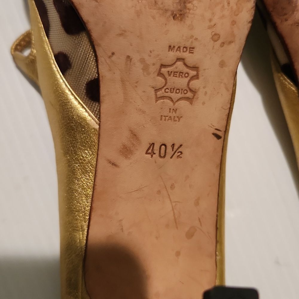 Vintage Manolo blanick leather animal print Slingback sandals - Picture 9 of 13